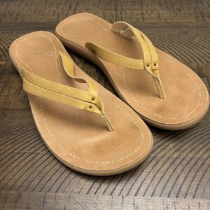 Olukai Kapehe Luana Golden Harvest Toe-Post Sandal Women's Size US 10 EU 40